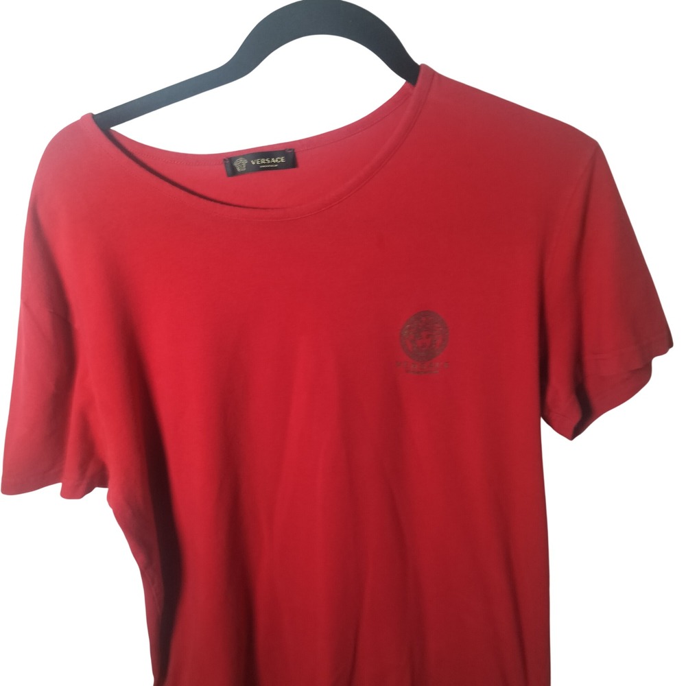 Versace Underwear Mens Red Medusa Logo T-Shirt AUU01005 Made in Italy Size 6 XL - Picture 2 of 7